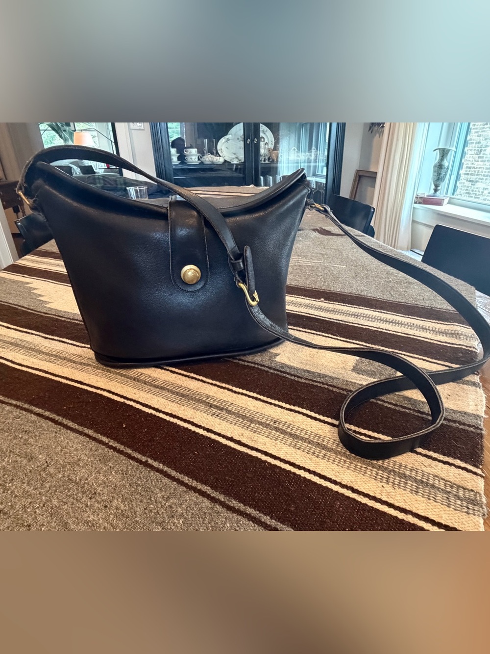 VINTAGE 1991 Coach Black Binocular cross body bag. Excellent condition